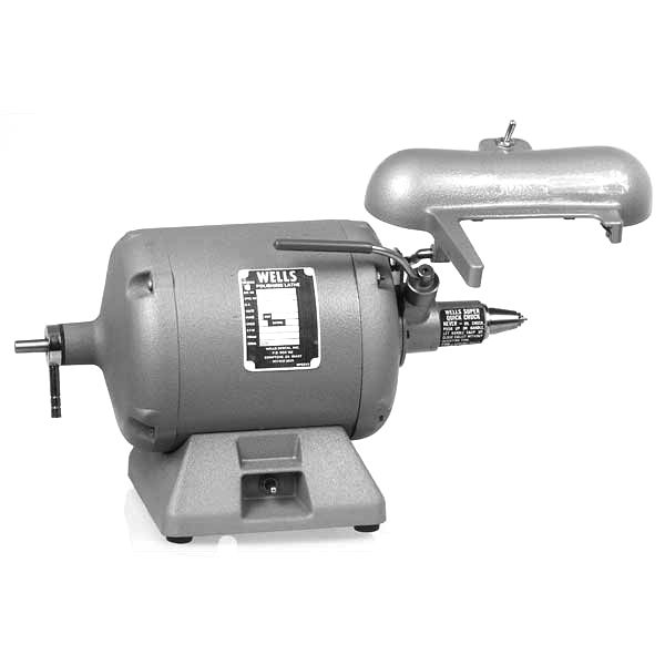 Wells Dental Lathe & Quick Chuck 1/3hp with Light Shield